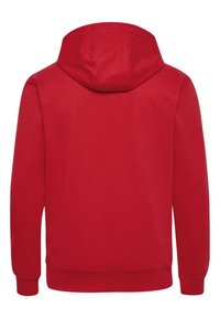 Felpa con cappuccio rossa caratterizzata da un design semplice, maniche lunghe, polsini a costine e tasca a marsupio. Realizzata in un tessuto morbido e elastico.