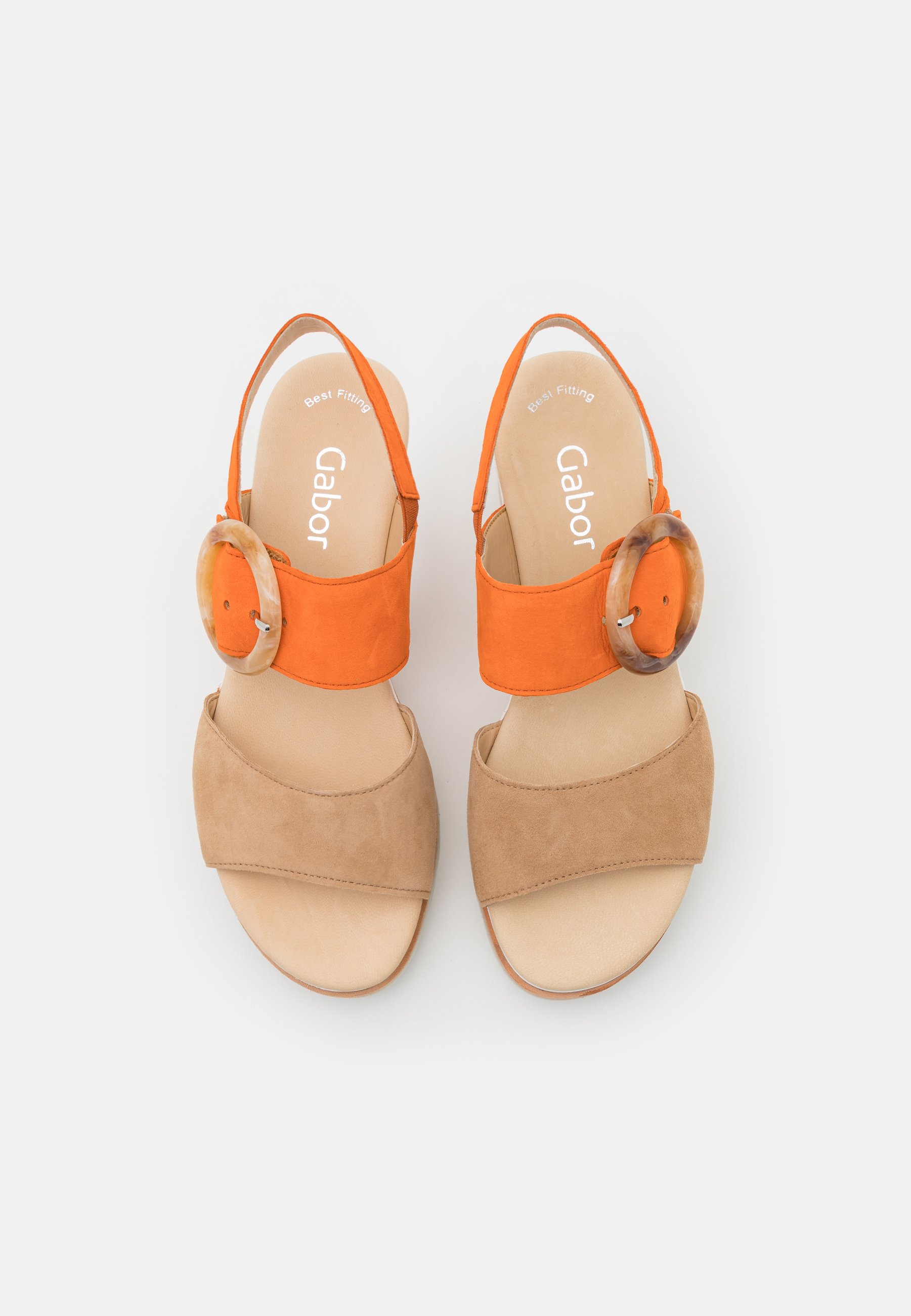Gabor Sandalen met plateauzool - caramel/orange/camel - Zalando.nl