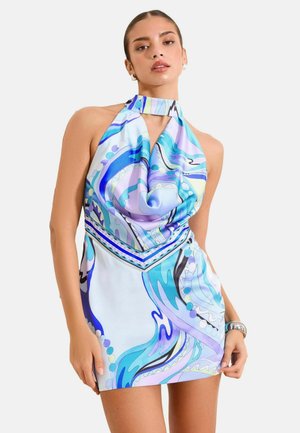 Lipsy, REGULAR FIT - PRINTED HALTER COWL NECK MINI DRESS . - Etuikleid - blue