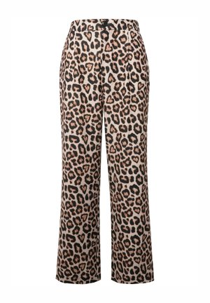 WIDE LEG HIGHWAIST LEOPRINT TEIL ELASTISCHE BUND - Broek - camel