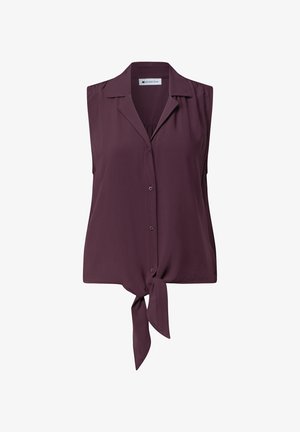 Street One, BLOUSE TOP WITH BOWLING-COLLAR AND KNOT, ciemnoczerwony