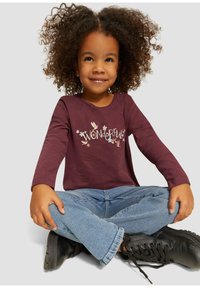 s.Oliver GLITZER - Langarmshirt - bordeaux