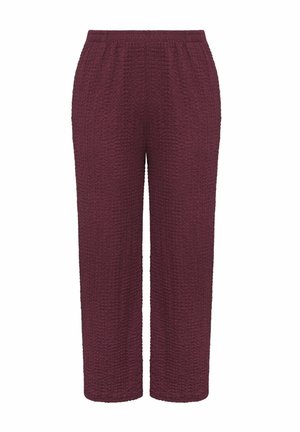 Yours Clothing, PLUS SIZE WIDE LEG TROUSERS - Pantalon classique - burgundy