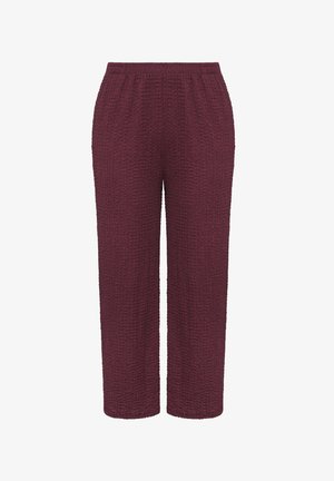 Yours Clothing, PLUS SIZE WIDE LEG TROUSERS - Pantalon classique - burgundy