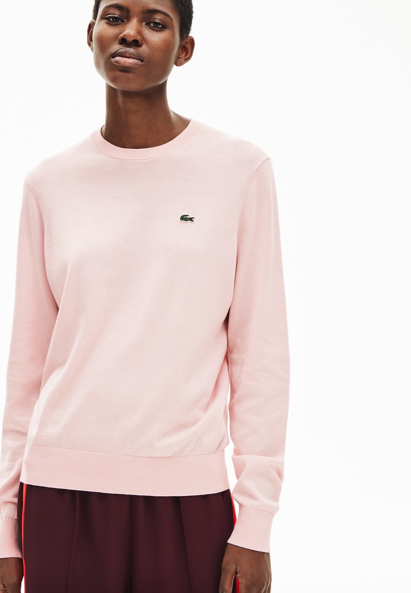 pink lacoste jumper