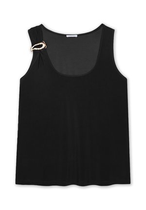 Fiorella Rubino, TOP CON APPLICAZIONE GIOIELLO - Top - nero