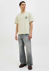 Jack & Jones GEDRUCKT RUNDHALSAUSSCHNITT - Trükipildiga T-särk - celadon tint