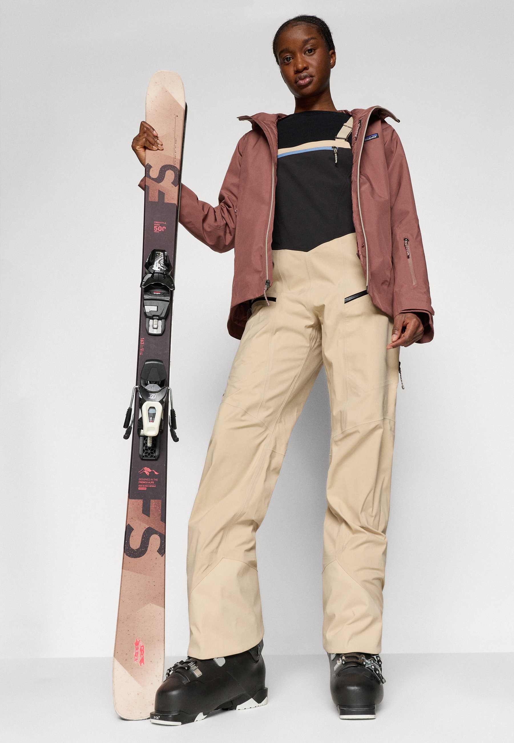 Patagonia SNOWDRIFTER BIBS - Ski pants - oar tan/beige - Zalando.co.uk