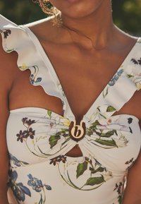 B by Ted Baker REGULAR FIT - TUMMY CONTROL FRILL BARDOT  FLORAL - Badeanzug - white floral