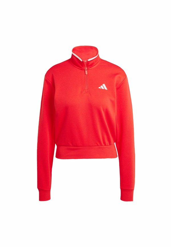 ESSENTIALS COLOR POP CROP QUARTER-ZIP TRACK - Sweatshirt - pure ruby4