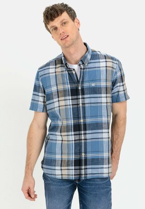 KURZARM MIT KAROMUSTER - Hemd - blue