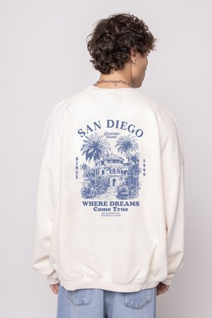 CREW WASHED RESORT UNISEX - Collegepaita - ivory