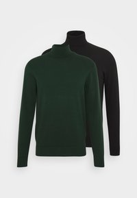 2 PACK - BASIC TURTLENECK   - Pullover - black/dark green