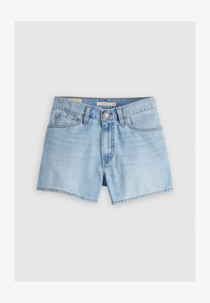 Heled sinised teksapüksid, viie taskuga disain, sirge jalg ja nup Closure. Omavad õrna kulumist ja tikanditega detailide.