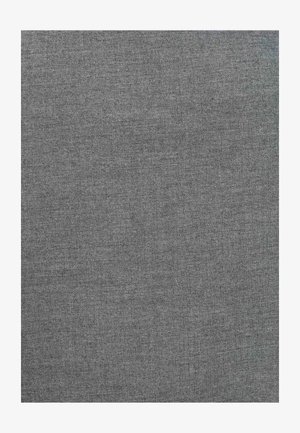 Grijze stof met een textuur en geweven uitstraling. Gelijke kleurverdeling met lichte variaties in tinten doorheen. Zachte, matte afwerking.