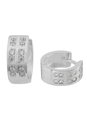 SilberDream CREOLEN - Earrings - silber weiß farben