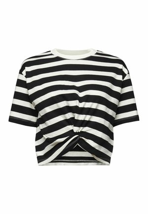 Esprit GESTREIFTES IM TWISTDESIGN - T-shirt med print - black