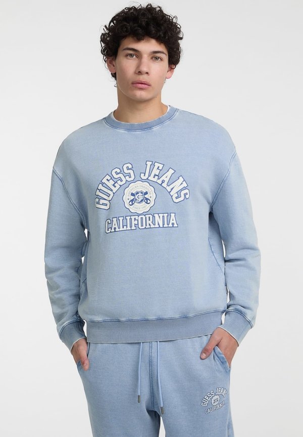 GUESS JEANS SWEATSHIRT MIT AUFGEDRUCKTEM LOGO - Sweatshirt - himmelblau