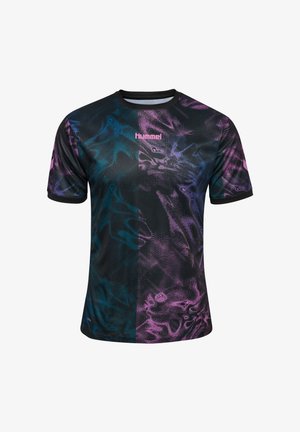 Hummel, HUMMEL HMLBLAZE CLUB 26 GRAPHIC TEE UNISEX - T-shirt print - black pink