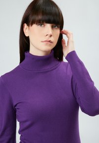INFLUENCER HIGH-NECK BASIC - Strickpullover - purple
