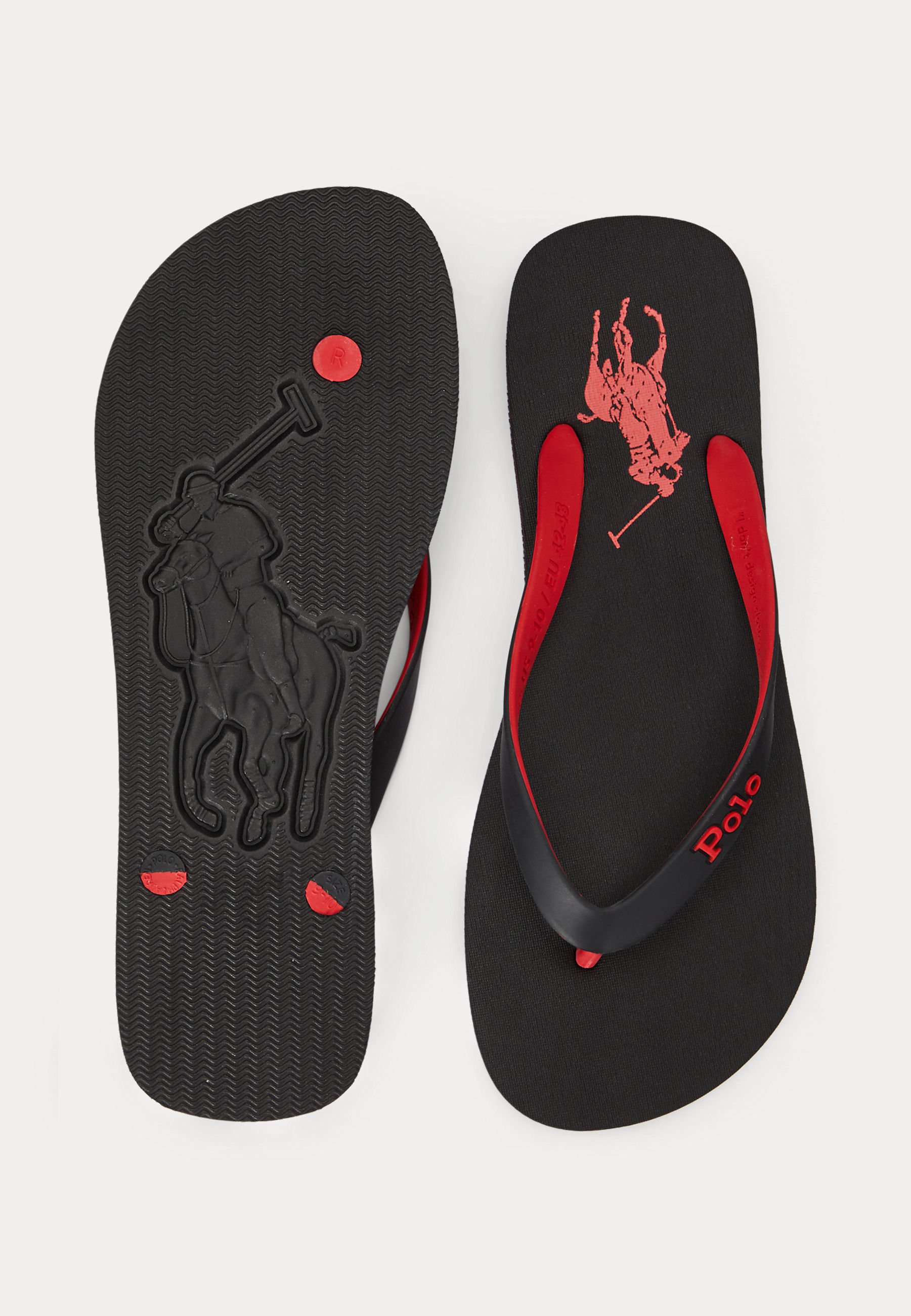 Polo Ralph Lauren BOLT PONY UNISEX - Pool shoes - black/red/black
