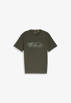 TOM TAILOR, TOM TAILOR T-SHIRT T-SHIRT MIT LOGO-PRINT - T-Shirt print - deep leaf green