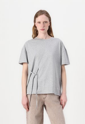 TEE WITH TIES - T-shirt basic - grey melange