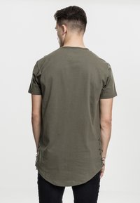 Urban Classics LACE UP LONG TEE - T-Shirt basic - olive