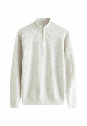 Next ZIP NECK - Pulover - ecru