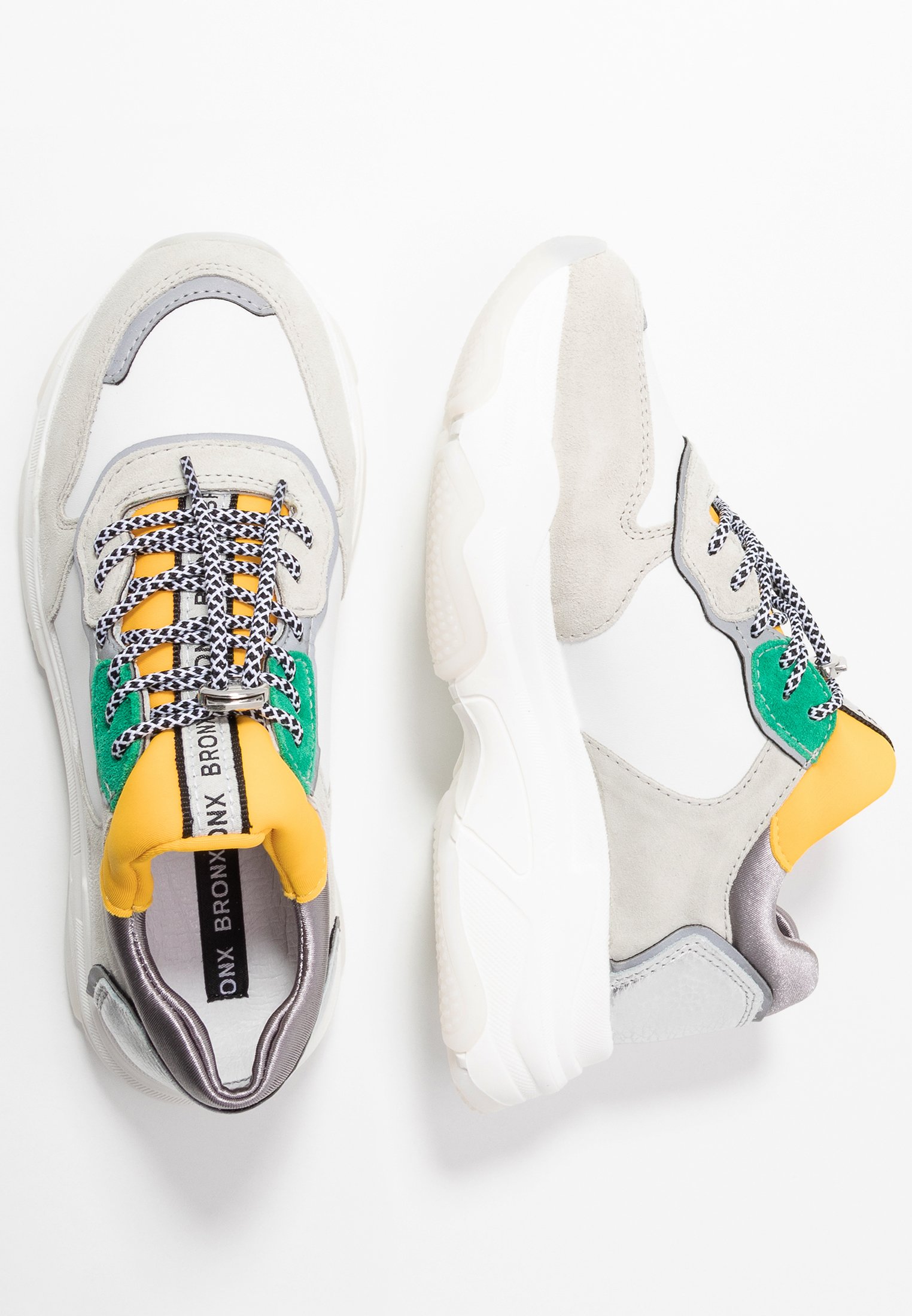 Bronx BAISLEY Joggesko whiteyellowsilverhvit Zalando.no Bronx BAISLEY Joggesko whiteyellowsilverhvit Zalando.no
