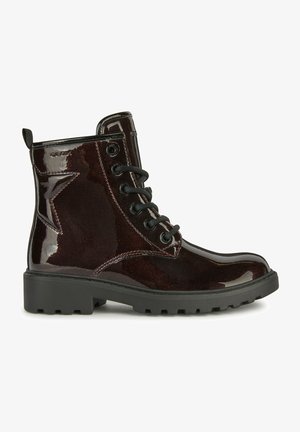 Geox JR CASEY - Stivaletti stringati - dark burgundy black