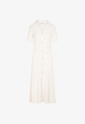 Morgan, MORGAN MORGAN KNITTED DRESS WITH FOLDED COLLAR - Robe chemise - ivoire