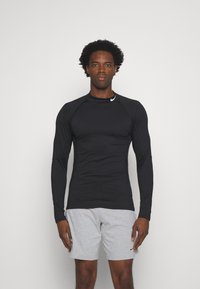 Nike Performance - WARM MOCK - Long sleeved top - black/white Thumbnail Image 1