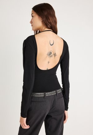 DRAPED BACK - Langærmet T-shirt - black