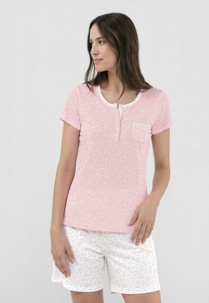 LOHE, PIJAMA CORTO DE MUJER FLORES ROSAS SET - Conjunto de pijama - rosa y blanco