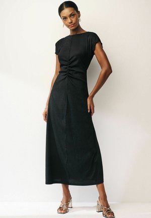 TEXTURED RUCHED REGULAR FIT - Rochie maxi - navy blue