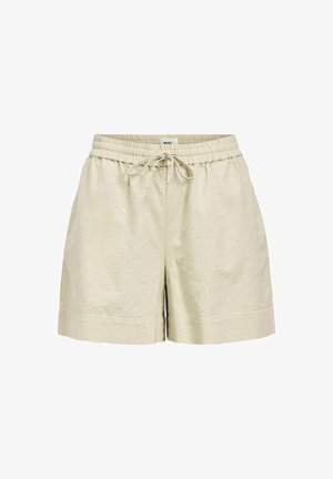 Ljusbeiga shorts i mjukt tyg med resårmidja och dragsko. Har sidofickor och en avslappnad passform.