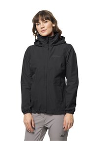 Jack Wolfskin STORMY POINT - Regnjakke - black/svart - Zalando.no