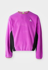 WOLF TREE CREW - Fleecegenser - vivid purple/black/mosswood brown