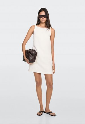 Massimo Dutti SHORT HALTER - Hverdagskjole - beige