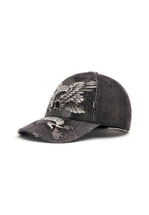 Ed Hardy, BRAVE HEARTS 6 PANEL VINTAGE TRUCKER CAP UNISEX - Gorra - black