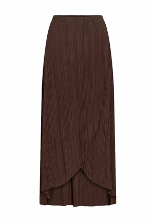 VILA, MAXIROCK VIPLIS HIGH WAIST - Jupe longue - coffee bean