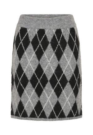 Kaffe, KASIMONE KNIT SKIRT - Jupe trapèze - black gm white argyle
