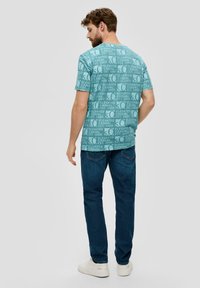 s.Oliver MIT LOGO - T-Shirt print - helles petrol