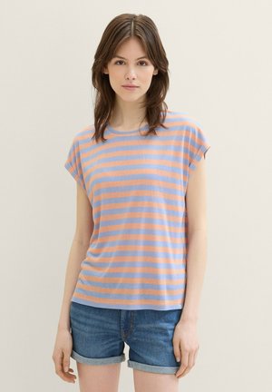 MIT STREIFENMUSTER - Camiseta estampada - terracotta mid blue stripe