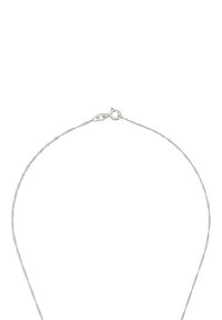 Silver chain necklace with a twisted design, featuring a lobster clasp closure. The chain is thin and delicate, suitable for layering.