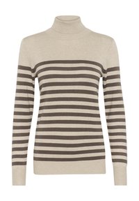 LIZZA ROLL NECK - Svetr - feather gray  brown stripe