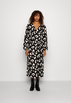 VILA Tall VIPEFFI PERRY WRAP MIDI DRESS - Φόρεμα ημέρας - black aop:perry