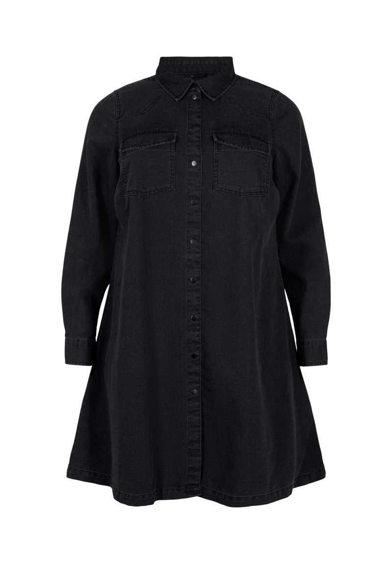 Zizzi MED KNAPPER - Teksakleit - grey denim