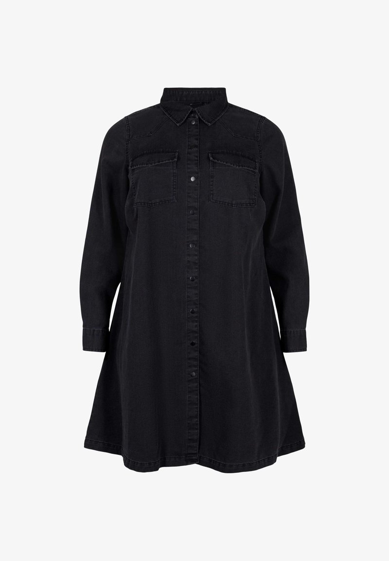 Zizzi MED KNAPPER - Džinsa auduma kleita - grey denim